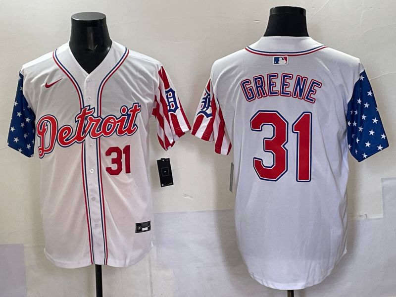 Men Detroit Tigers #31 Greene White National Flags 2025 Nike MLB Jersey style 5